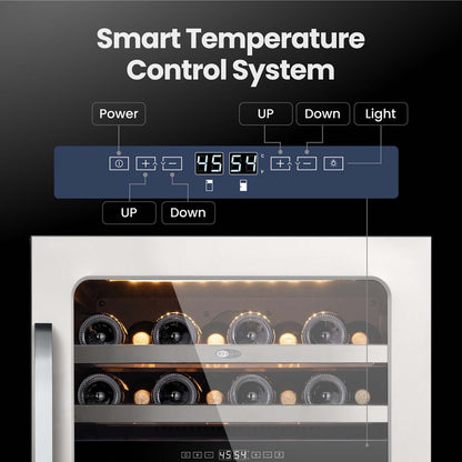 Whynter BSR-046DW 24” Built-In Dual Zone Wine Refrigerator – 46 Bottle Stainless Steel Undercounter Wine Fridge with Digital Control, Lock & UV Glass