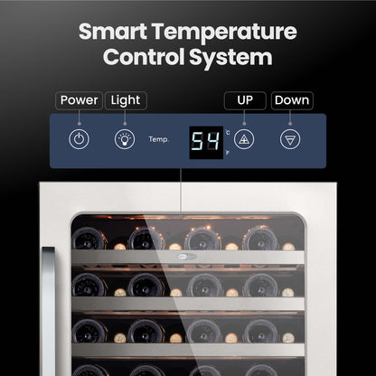 Whynter BSR-054SW 24” Built-In Wine Refrigerator – 54 Bottle Stainless Steel Undercounter Wine Fridge with Digital Control, Lock & UV Glass