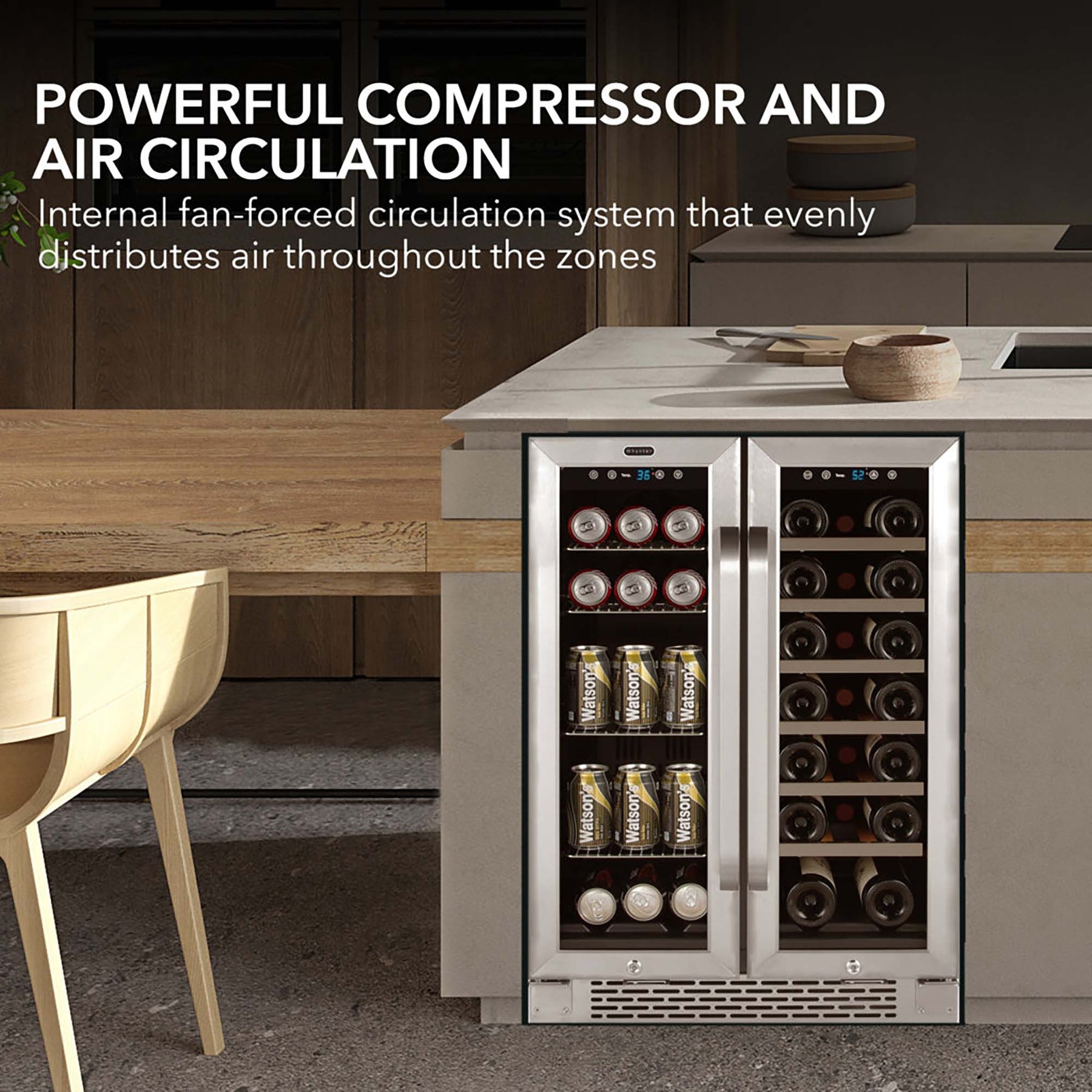Whynter 24-Inch Built-In Dual Zone Wine & Beverage Refrigerator | BWB-2060FDS