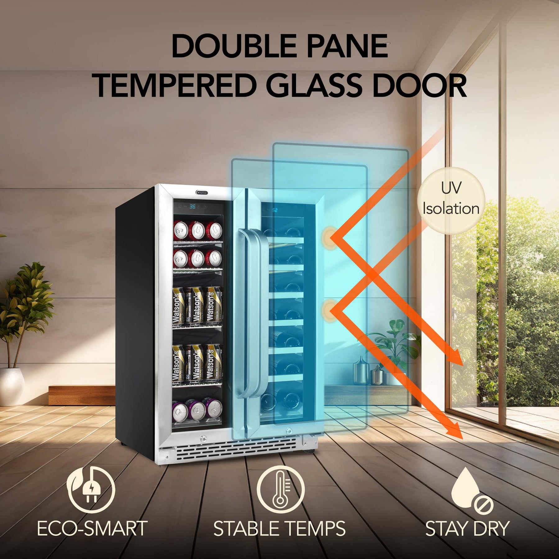 Whynter 24-Inch Built-In Dual Zone Wine & Beverage Refrigerator | BWB-2060FDS