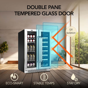 Whynter 24-Inch Built-In Dual Zone Wine & Beverage Refrigerator | BWB-2060FDS