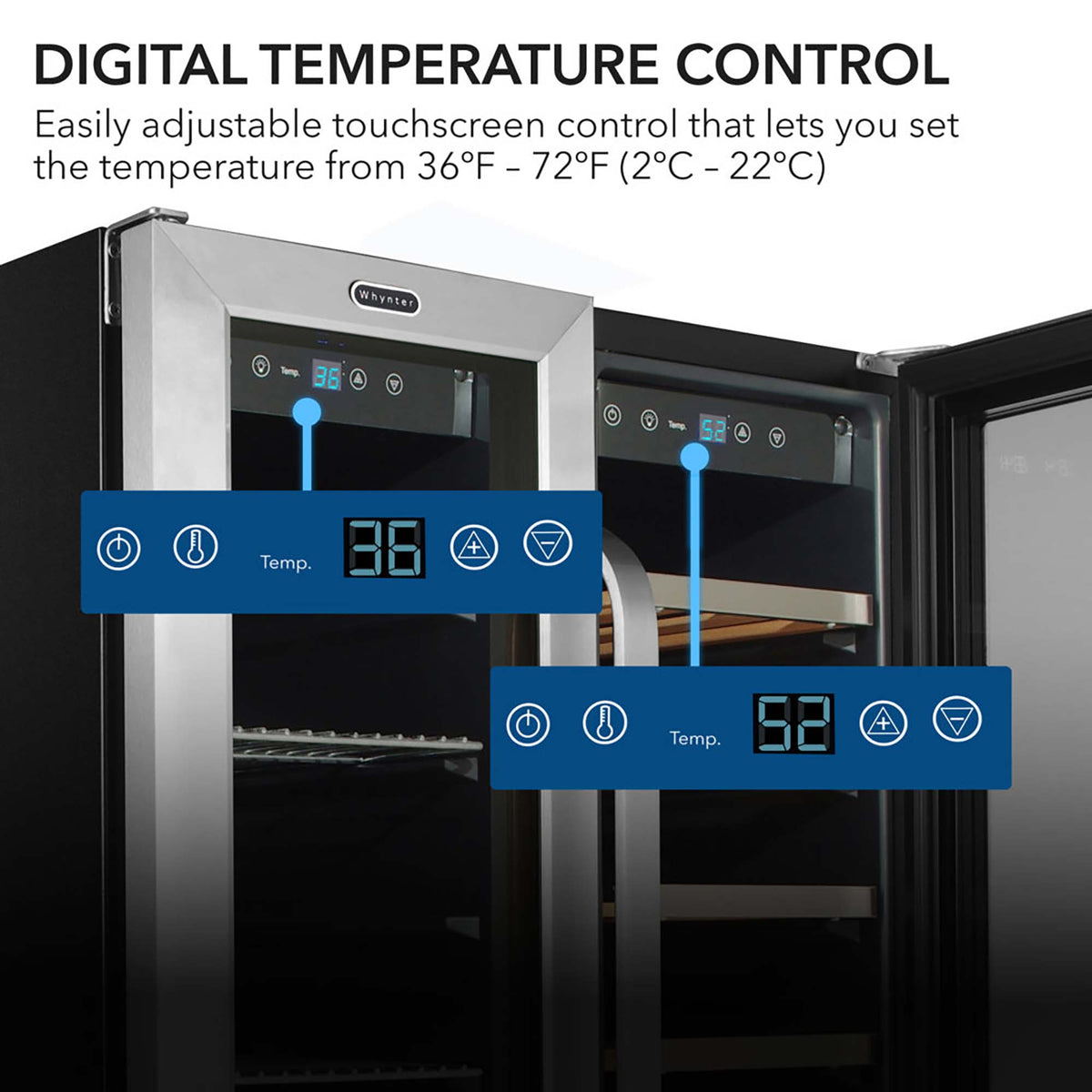 Whynter 24-Inch Built-In Dual Zone Wine & Beverage Refrigerator | BWB-2060FDS