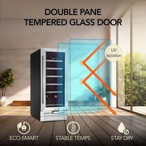 Whynter 15-Inch Built-In Single Zone Wine Refrigerator | BWR-33SD