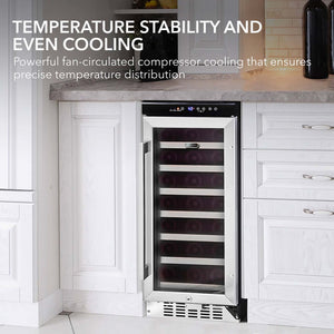 Whynter 15-Inch Built-In Single Zone Wine Refrigerator | BWR-33SD