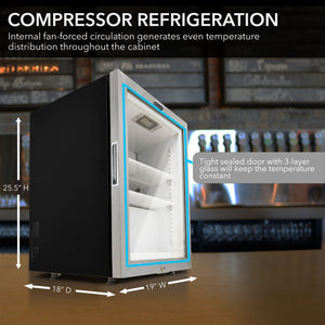Whynter 1.8 Cu. Ft. Countertop Reach-In Display Glass Door Freezer | CDF-177SB