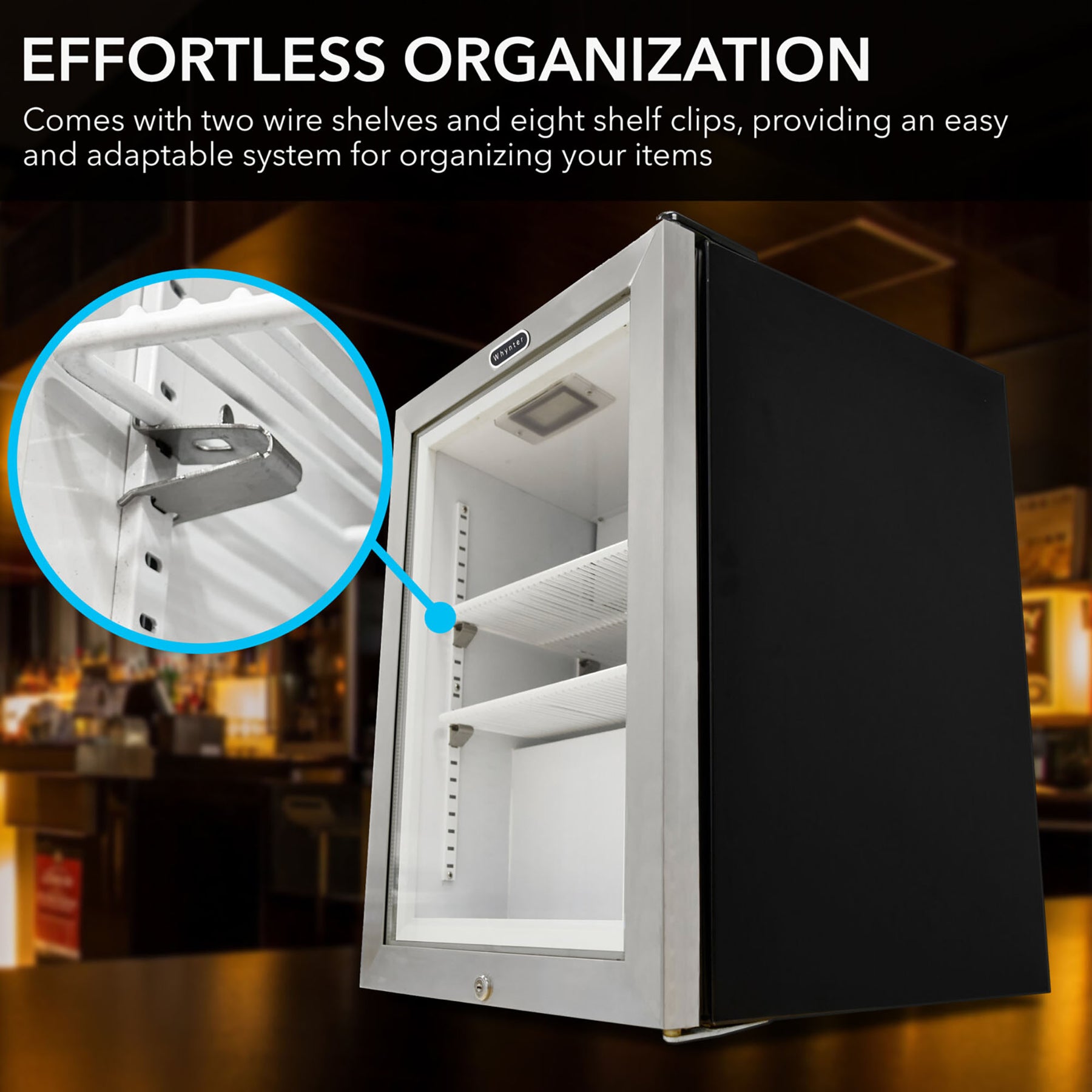 Whynter 1.8 Cu. Ft. Countertop Reach-In Display Glass Door Freezer | CDF-177SB