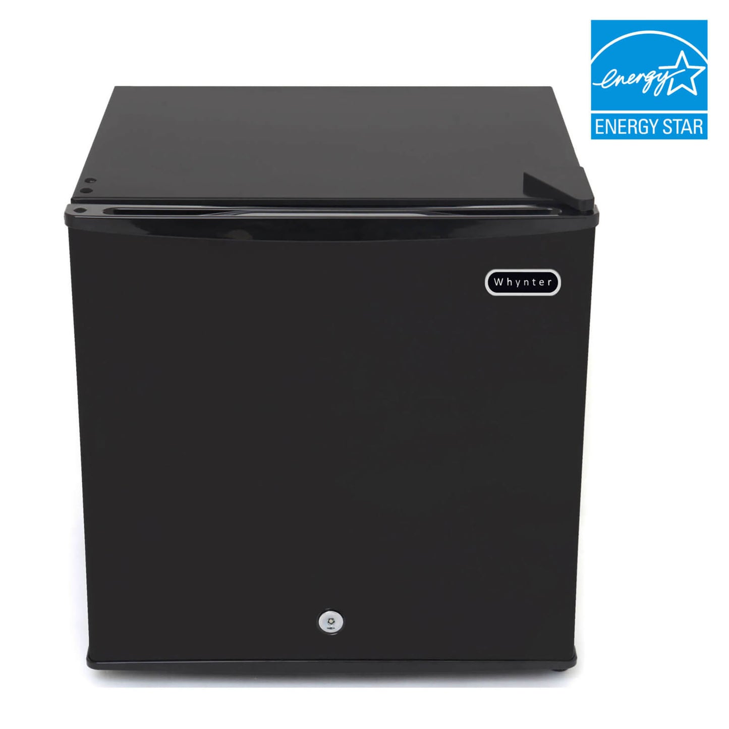 Whynter CUF-110B 1.1 cu ft upright mini freezer with lock, black