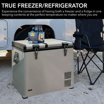 Whynter FM-901DZ 90 Quart Dual Zone Portable Fridge & Freezer – 12V/110V AC, Wheeled Travel Cooler, -8°F to 50°F