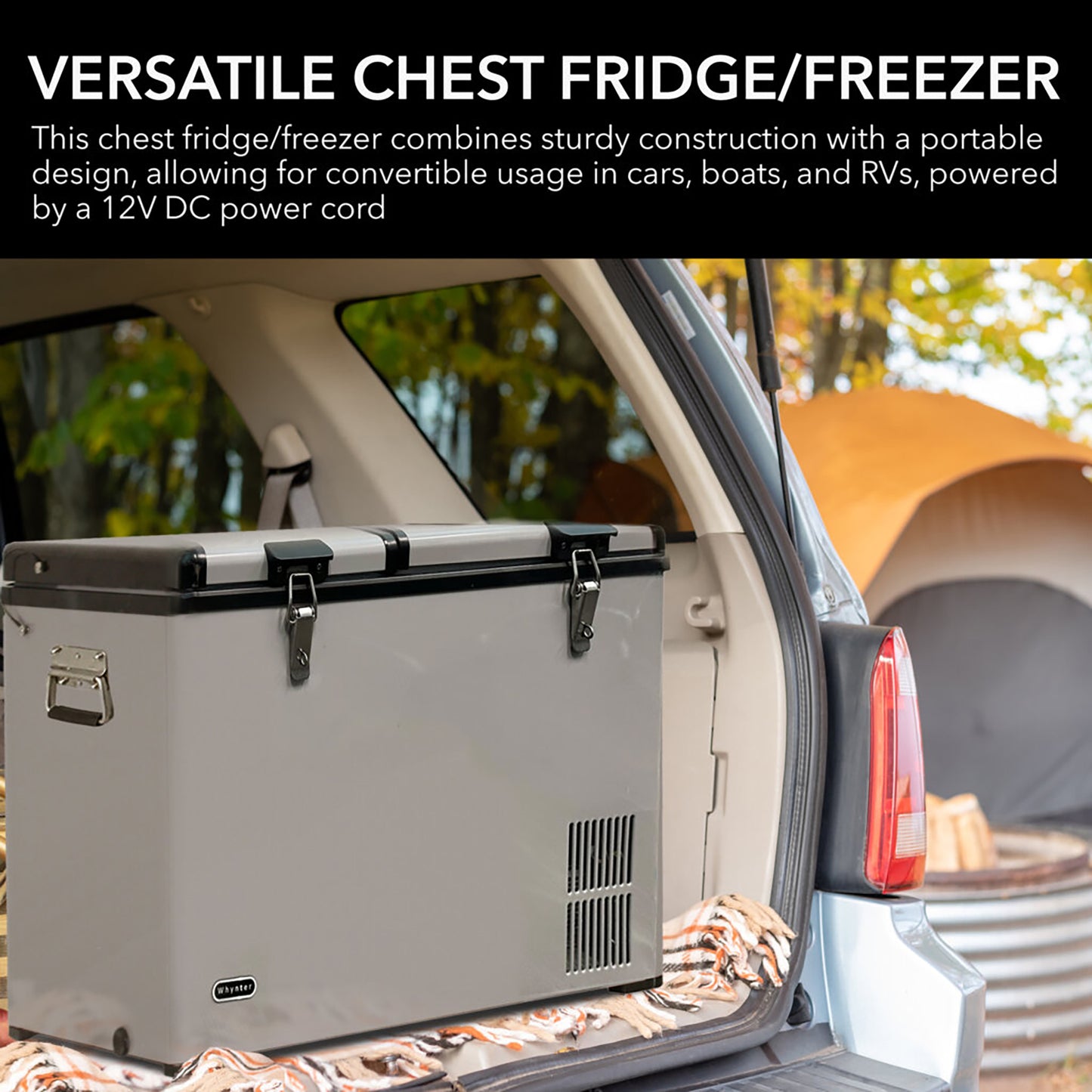 Whynter FM-901DZ 90 Quart Dual Zone Portable Fridge & Freezer – 12V/110V AC, Wheeled Travel Cooler, -8°F to 50°F