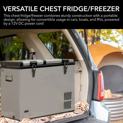 Whynter FM-901DZ 90 Quart Dual Zone Portable Fridge & Freezer – 12V/110V AC, Wheeled Travel Cooler, -8°F to 50°F