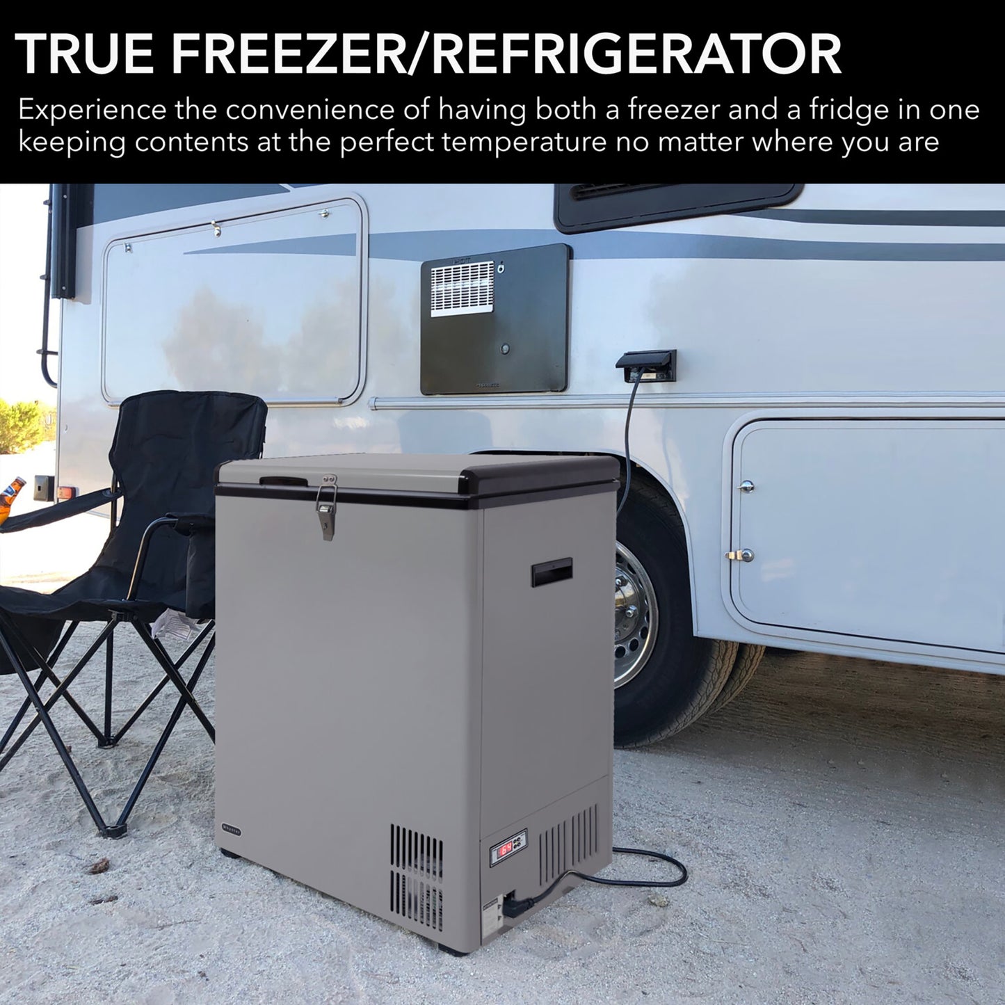 Whynter FM-951GW 95 Quart Portable Fridge & Freezer – 12V/24V DC & 110V AC Wheeled Refrigerator, -8°F to 50°F