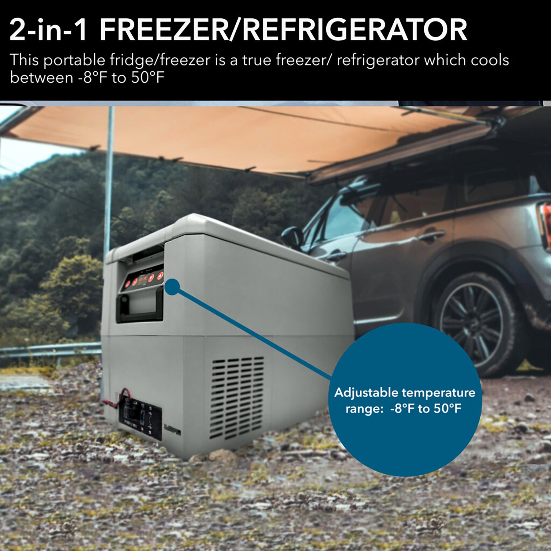 Whynter 34 Qt Portable Fridge/Freezer, 12V | FMC-350XP