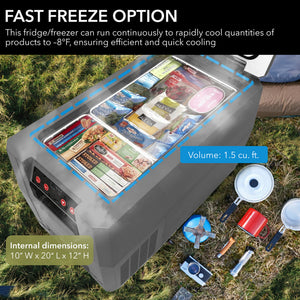 Whynter 34 Qt Portable Fridge/Freezer, 12V | FMC-350XP