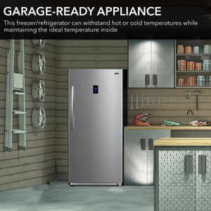 Whynter 13.8 Cu. Ft. Convertible Digital Upright Freezer/Refrigerator | UDF-139SS