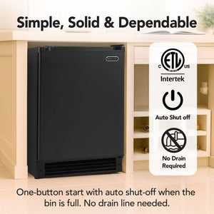 Whynter 15-Inch Built-In Automatic Crescent Ice Maker, Matte Black | UIM-158-BK