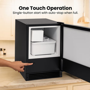 Whynter 15-Inch Built-In Automatic Crescent Ice Maker, Matte Black | UIM-158-BK