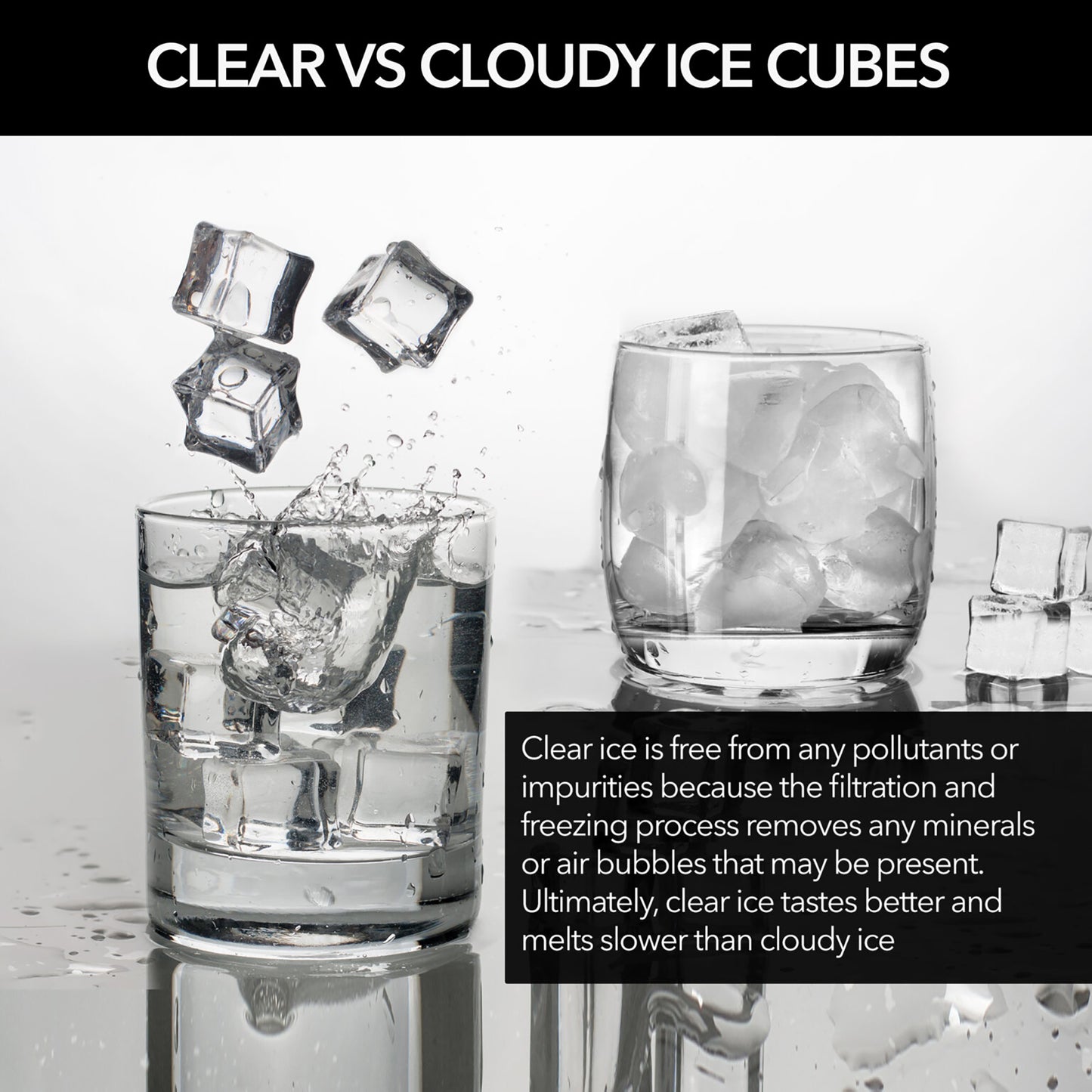 Whynter UIM-502SS 15” Built-In Ice Maker – 80 lb Daily Production, Clear Ice Cubes, NSF Water Filter, Stainless Steel
