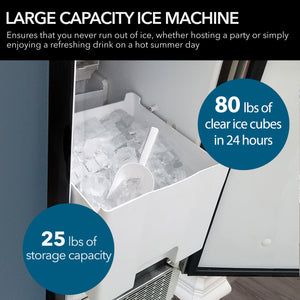 Whynter 80 Lb Built-In Clear Ice Maker | UIM-502SS