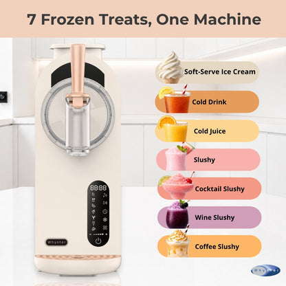Whynter ICS-167GW 7-in-1 Soft Serve Ice Cream & Slushy Maker | 1.6 Qt Built-in Compressor, 5 Firmness Levels, Touch Control